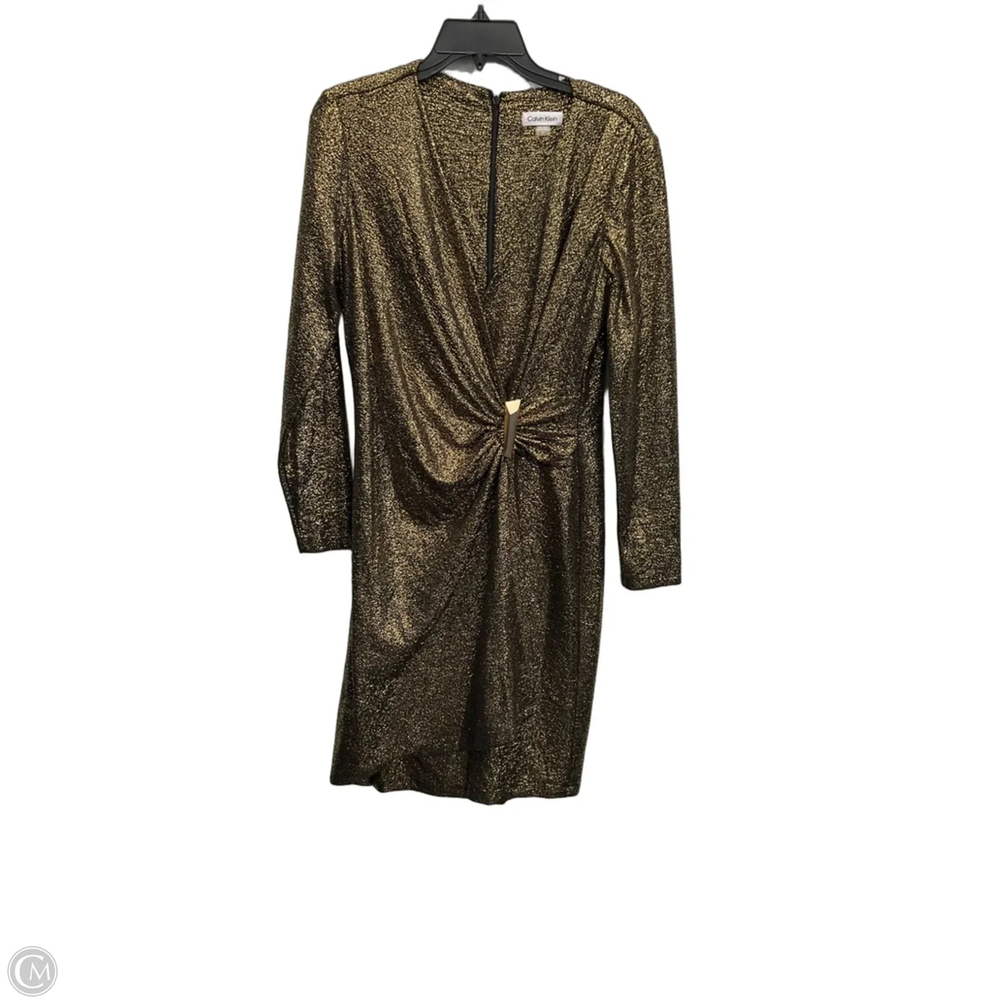 Dress Party Midi By Calvin Klein In Gold, Size: L