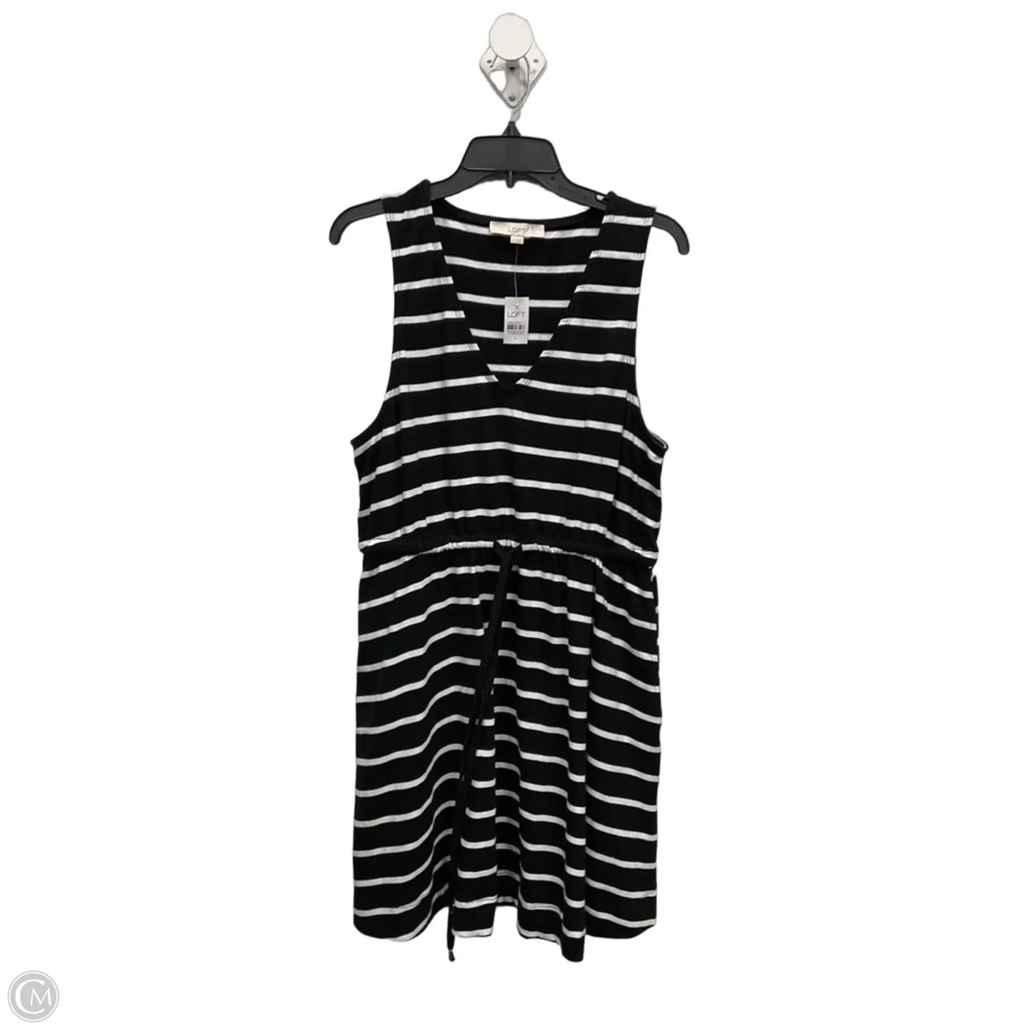 Dress Casual Midi By Loft In Black & White, Size: L