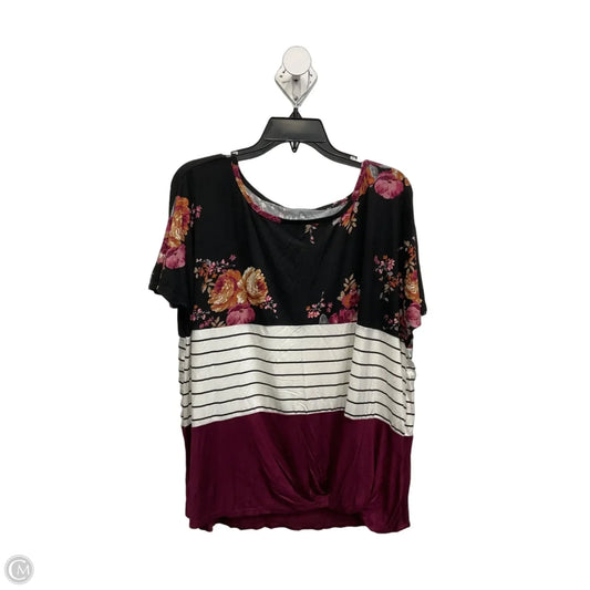 Top Short Sleeve Basic By Maurices In Floral Print, Size: Xl