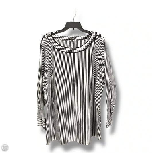 Top Long Sleeve Basic By Talbots In Striped Pattern, Size: 3x
