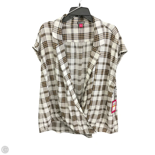 Top Sleeveless By Vince Camuto In Plaid Pattern, Size: 3x