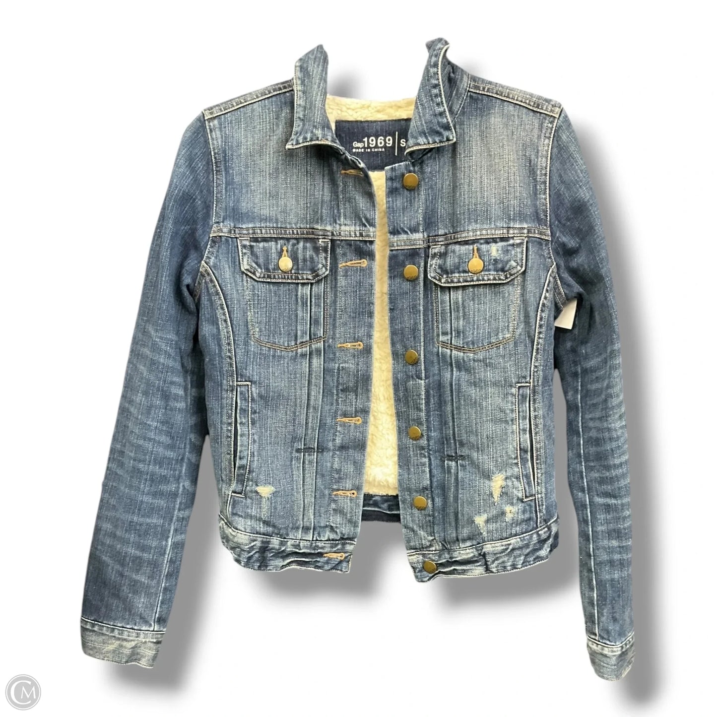 Jacket Denim By Gap In Blue Denim, Size: S
