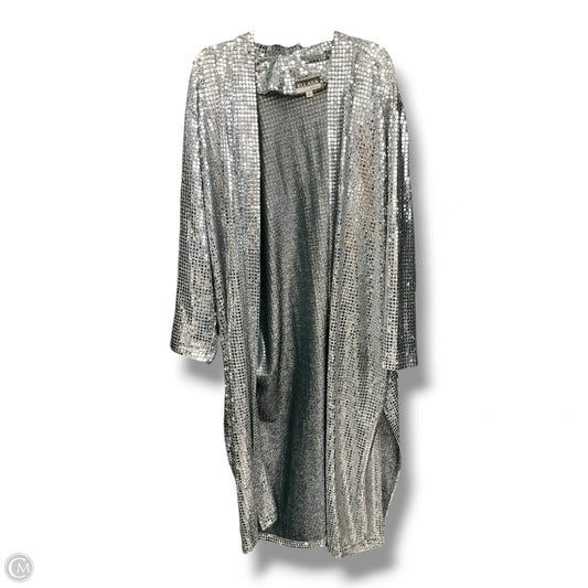 Cardigan By Clothes Mentor In Silver, Size: 1x