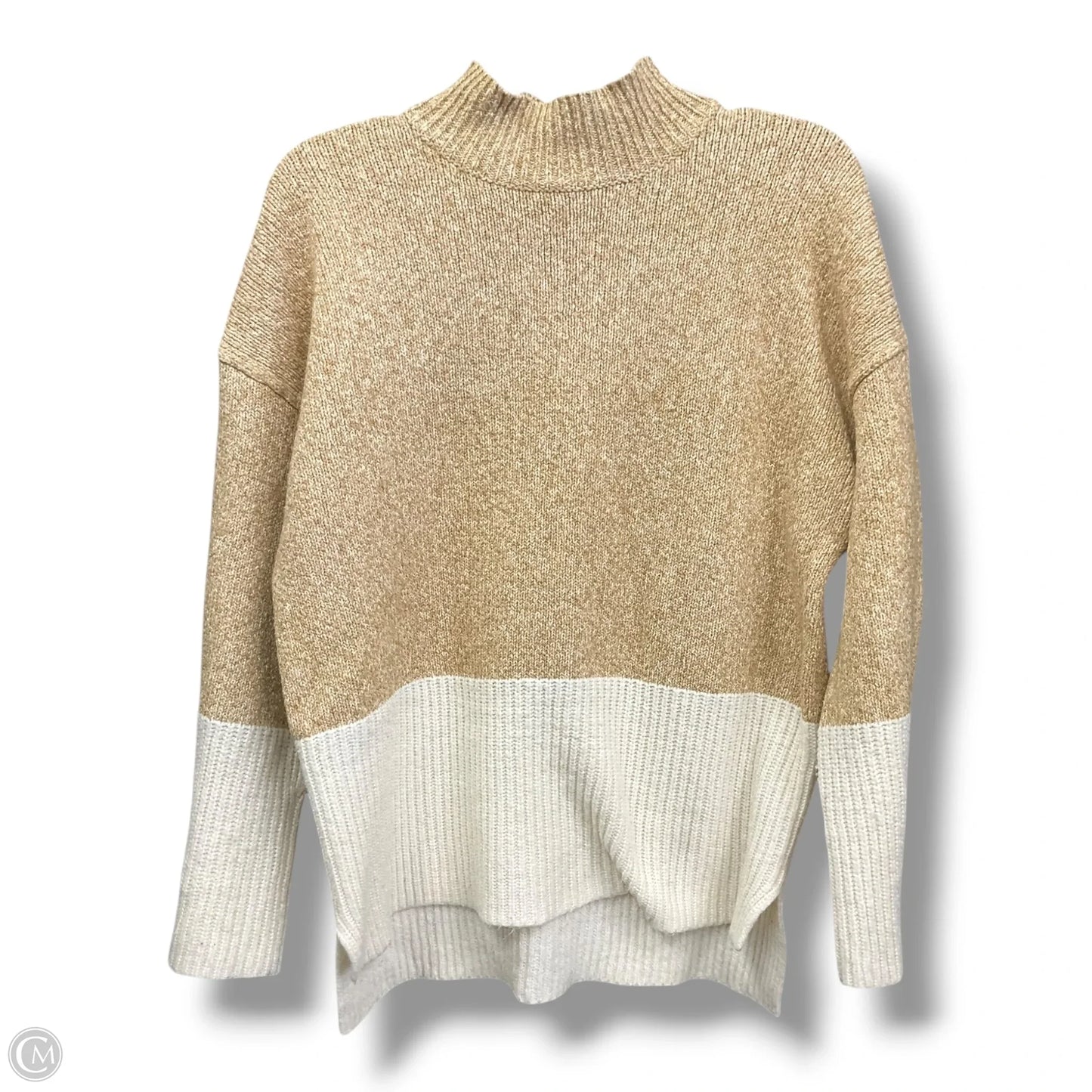 Sweater By Michael By Michael Kors In Cream & Tan, Size: L