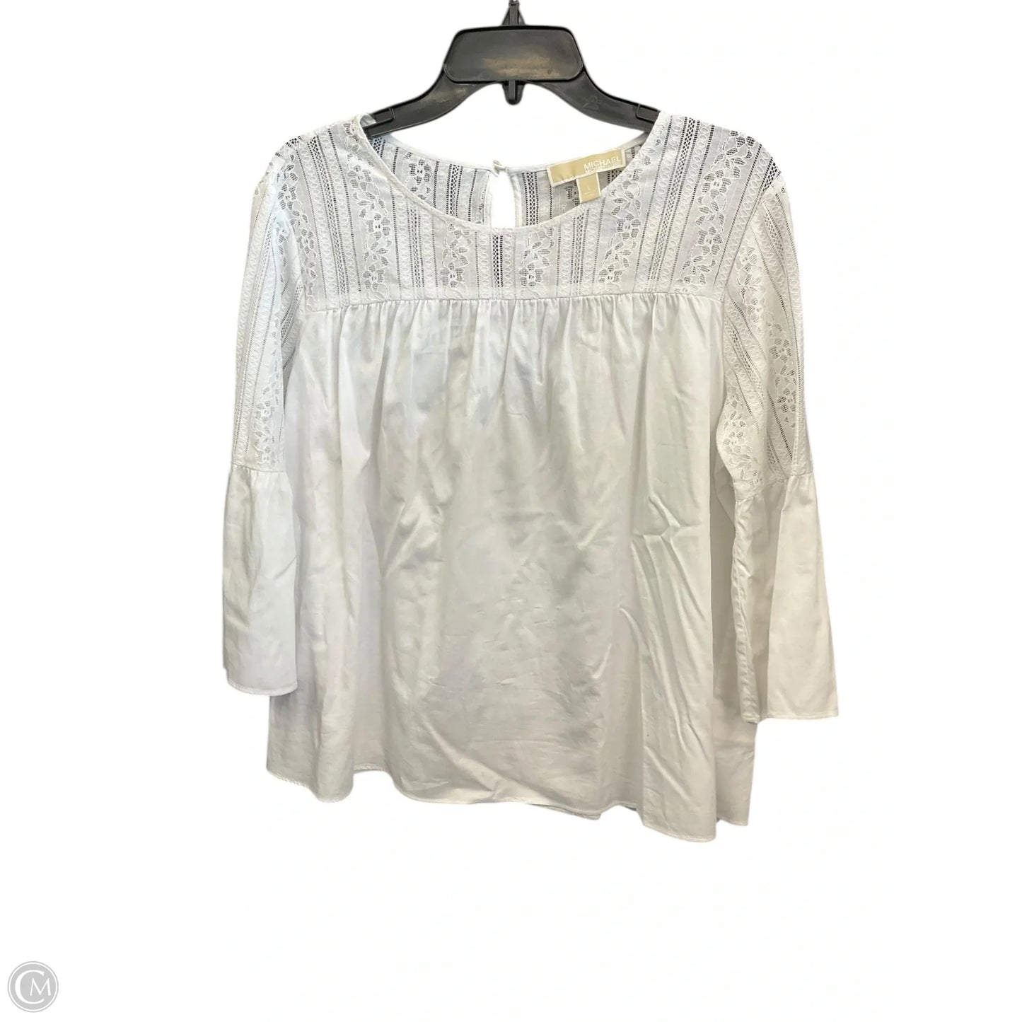 Top Long Sleeve By Michael By Michael Kors In White, Size: L