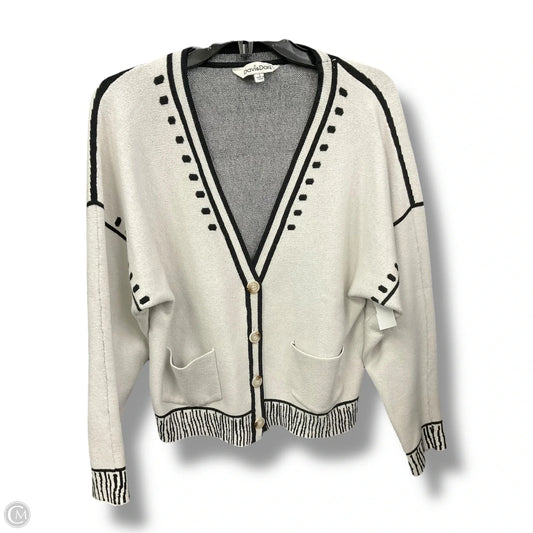 Sweater Cardigan By Davi & Dani In Black & White, Size: L