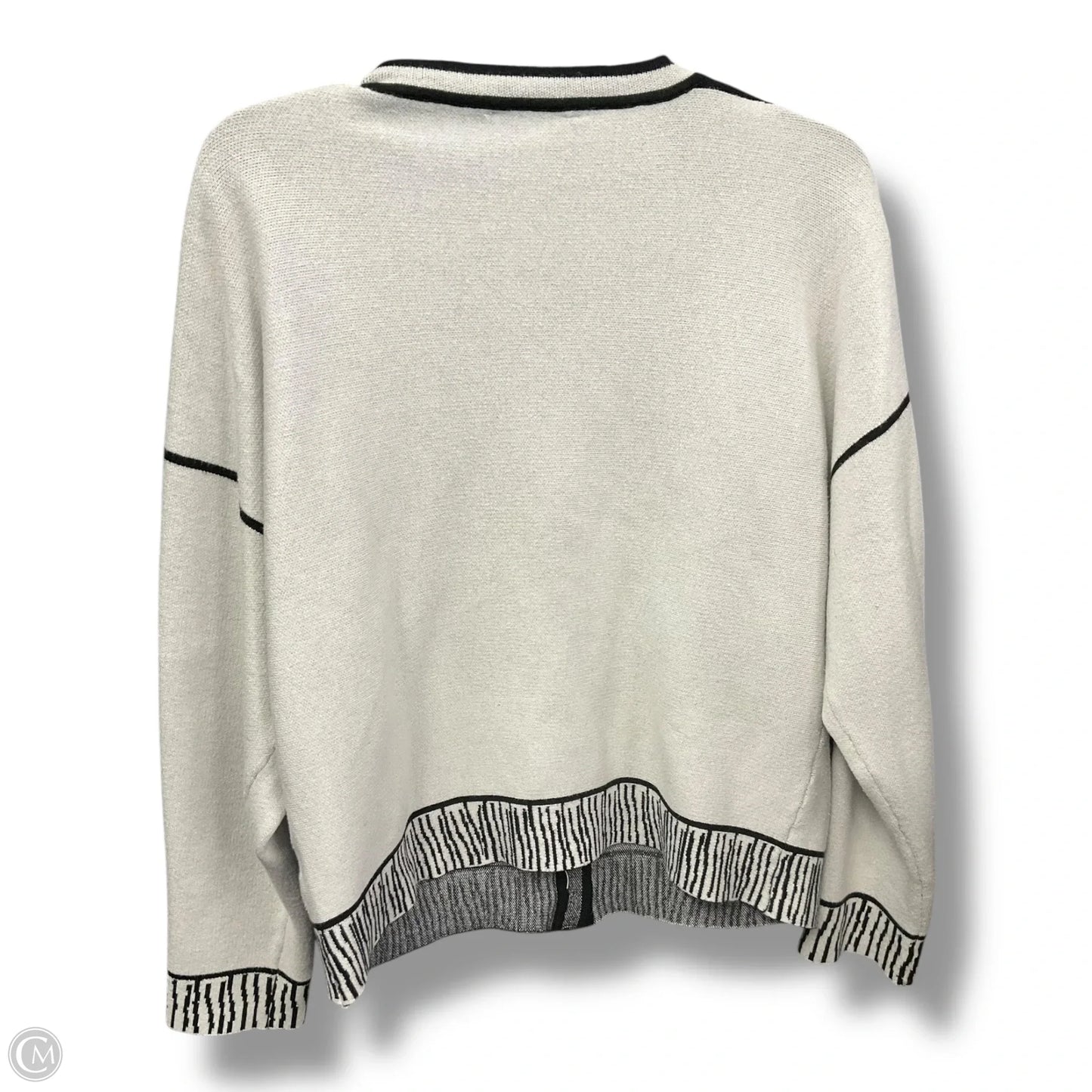 Sweater Cardigan By Davi & Dani In Black & White, Size: L