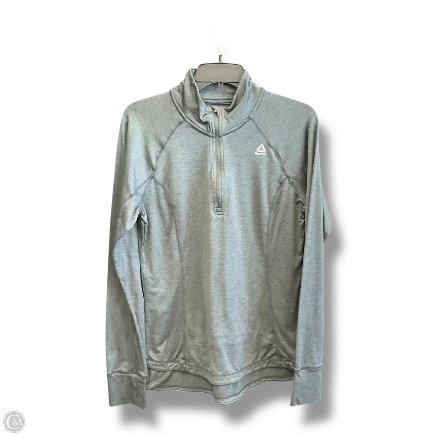 Athletic Sweatshirt Collar By Reebok In Grey, Size: L