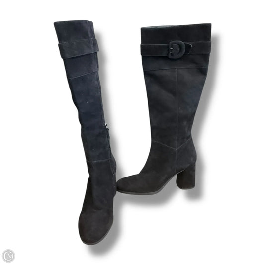 Boots Mid-calf Heels By Geox Shoes In Black, Size: 10