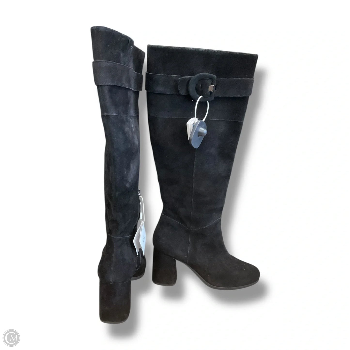 Boots Mid-calf Heels By Geox Shoes In Black, Size: 10