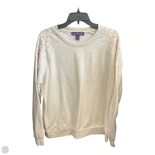 Sweatshirt Crewneck By Gloria Vanderbilt In Cream, Size: L