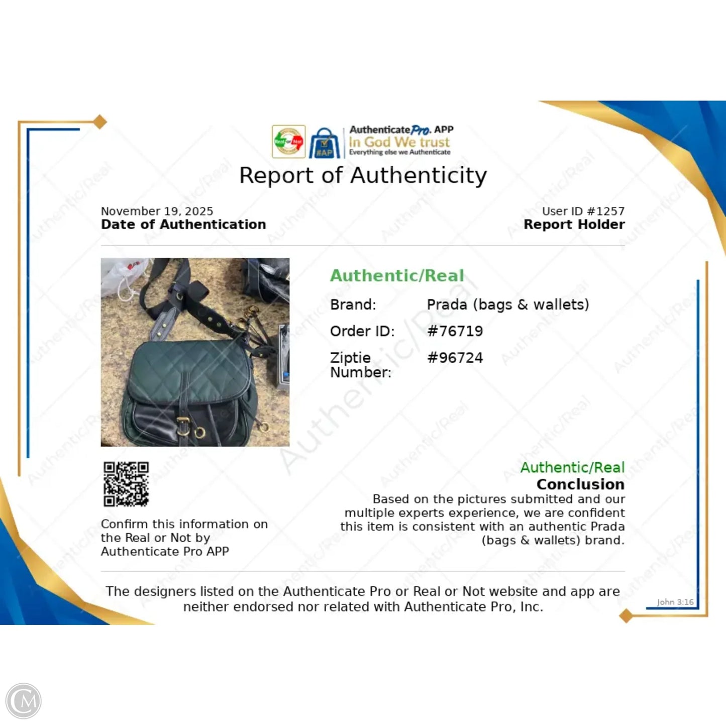 Crossbody Luxury Designer By Prada, Size: Medium