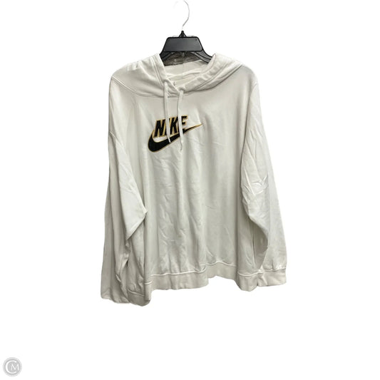 Athletic Top Long Sleeve Hoodie By Nike In White, Size: 3x