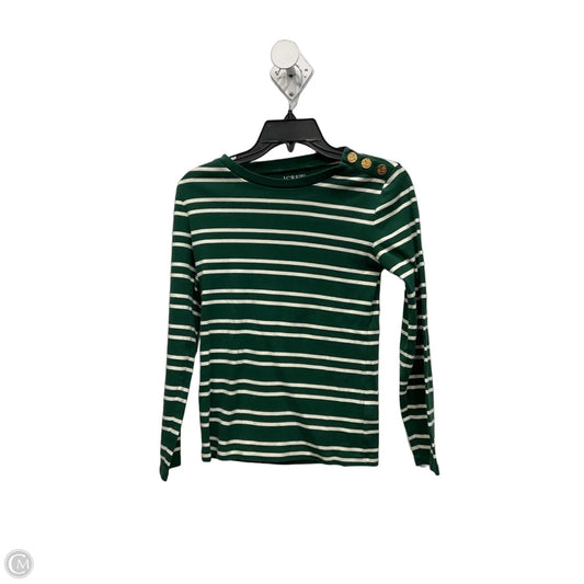 Top Long Sleeve By J. Crew In Green & White, Size: S