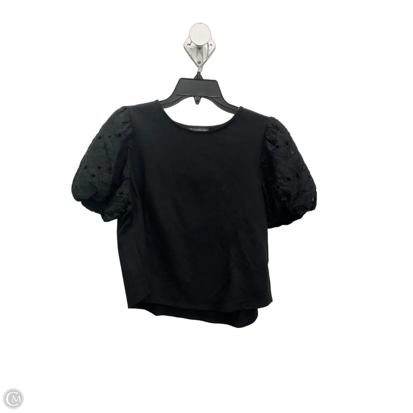 Top Short Sleeve Basic By Adrianna Papell In Black, Size: M