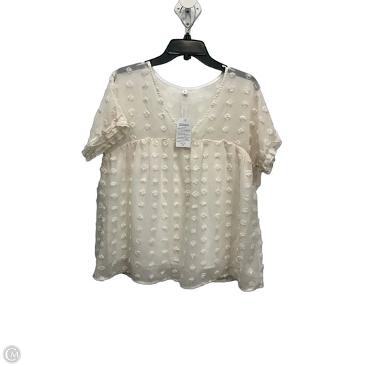 Top Short Sleeve Basic By Clothes Mentor In Cream, Size: S