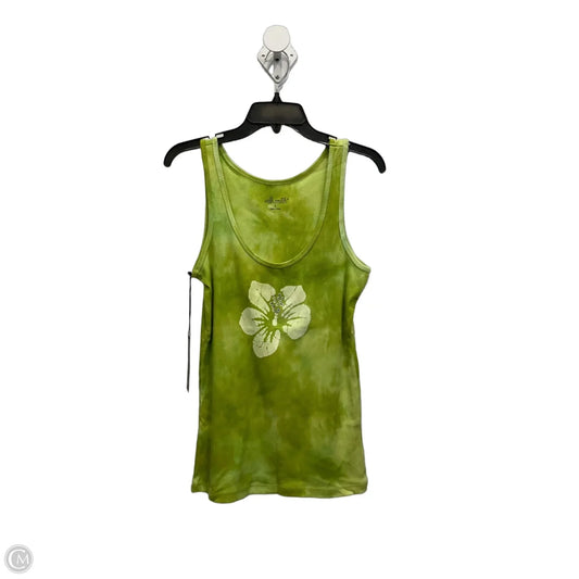 Top Sleeveless By Willi Smith In Green & White, Size: L