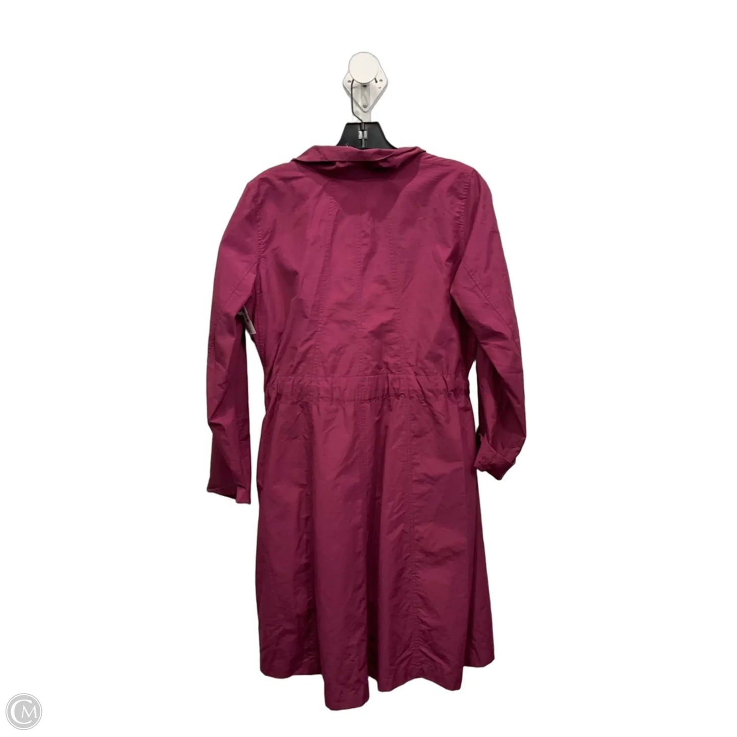 Coat Raincoat By Eileen Fisher In Maroon, Size: S