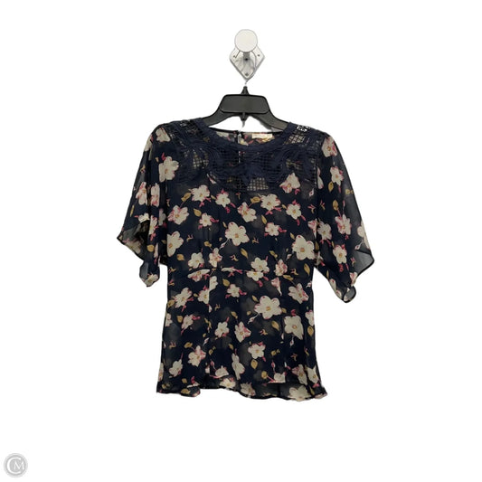 Top Short Sleeve By Meadow Rue In Floral Print, Size: Xs
