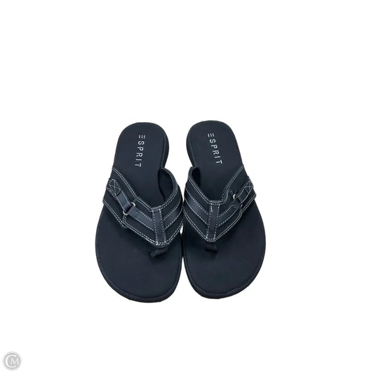 Sandals Flip Flops By Esprit In Black, Size: 7