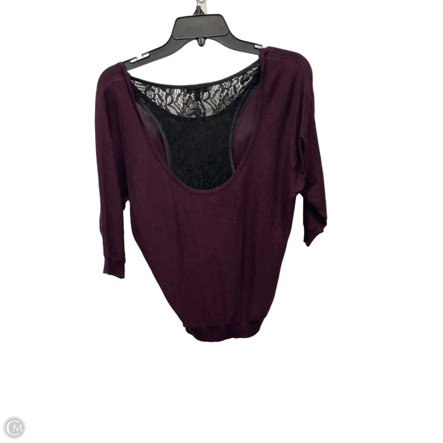 Top Short Sleeve By Express In Maroon, Size: Xs