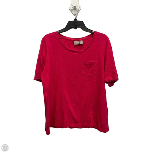 Top Short Sleeve By Chicos In Pink, Size: L