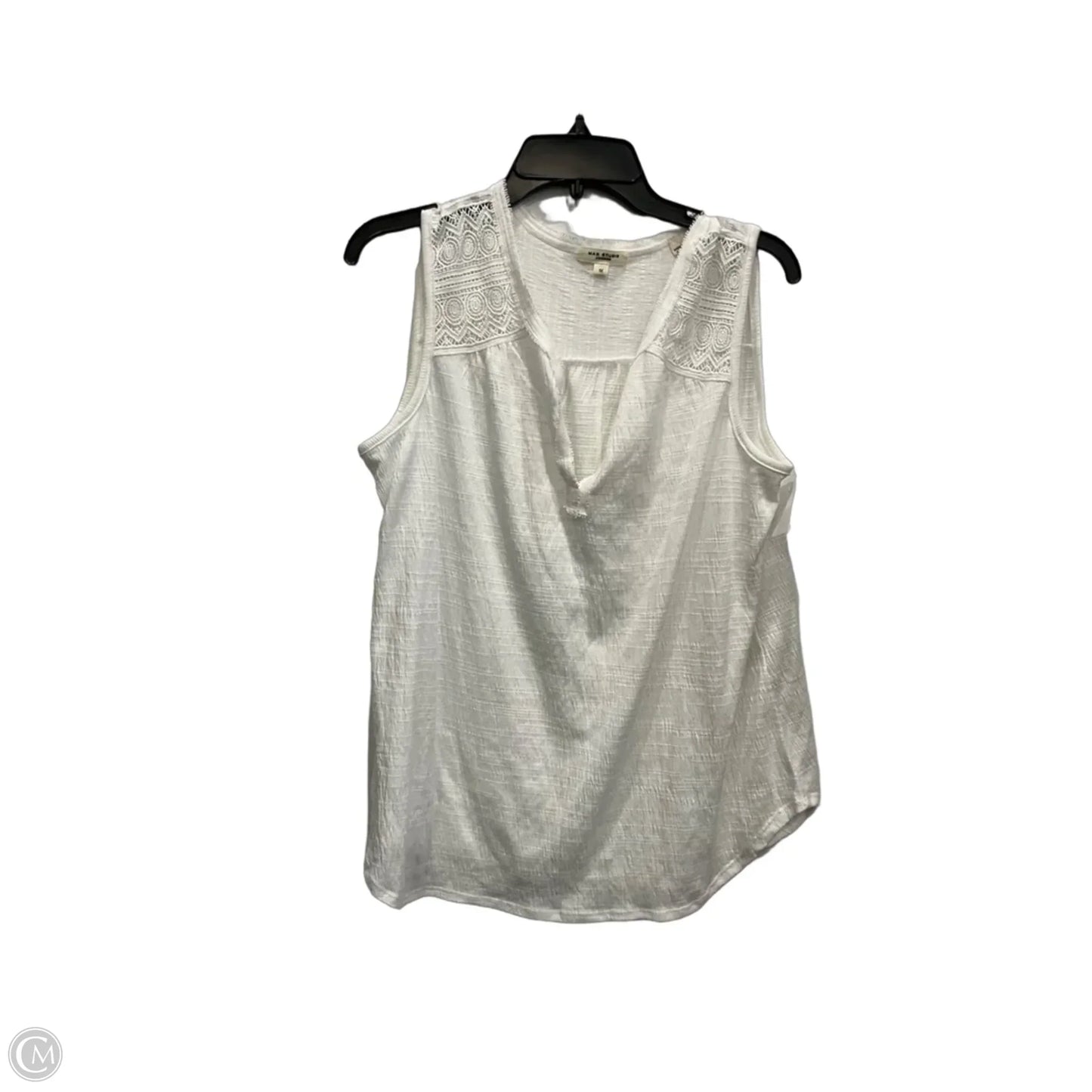 Top Sleeveless By Max Studio In White, Size: 1x