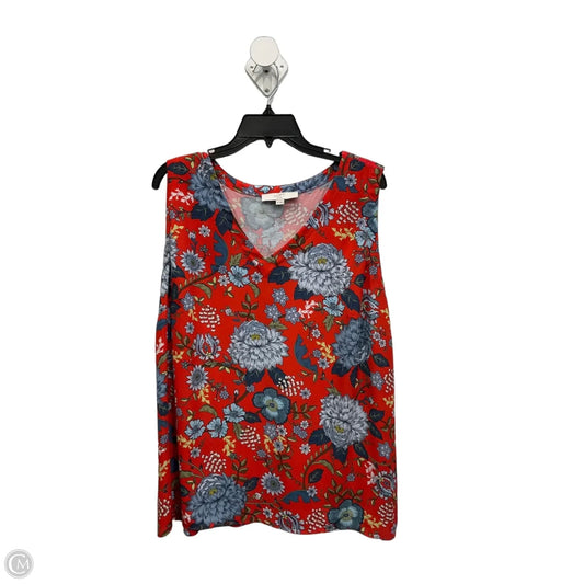 Top Sleeveless By Loft In Multi-colored, Size: 2x