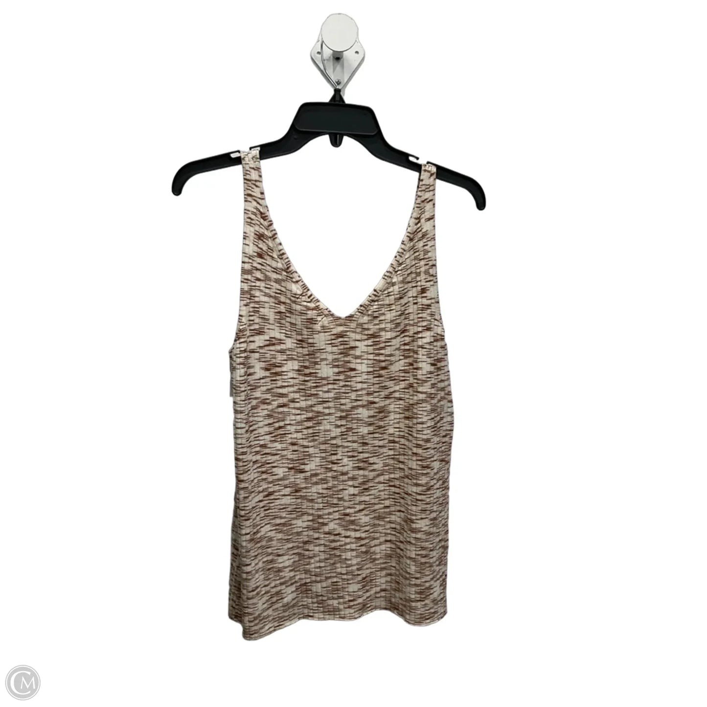 Top Sleeveless By Nine West In Brown & Cream, Size: L