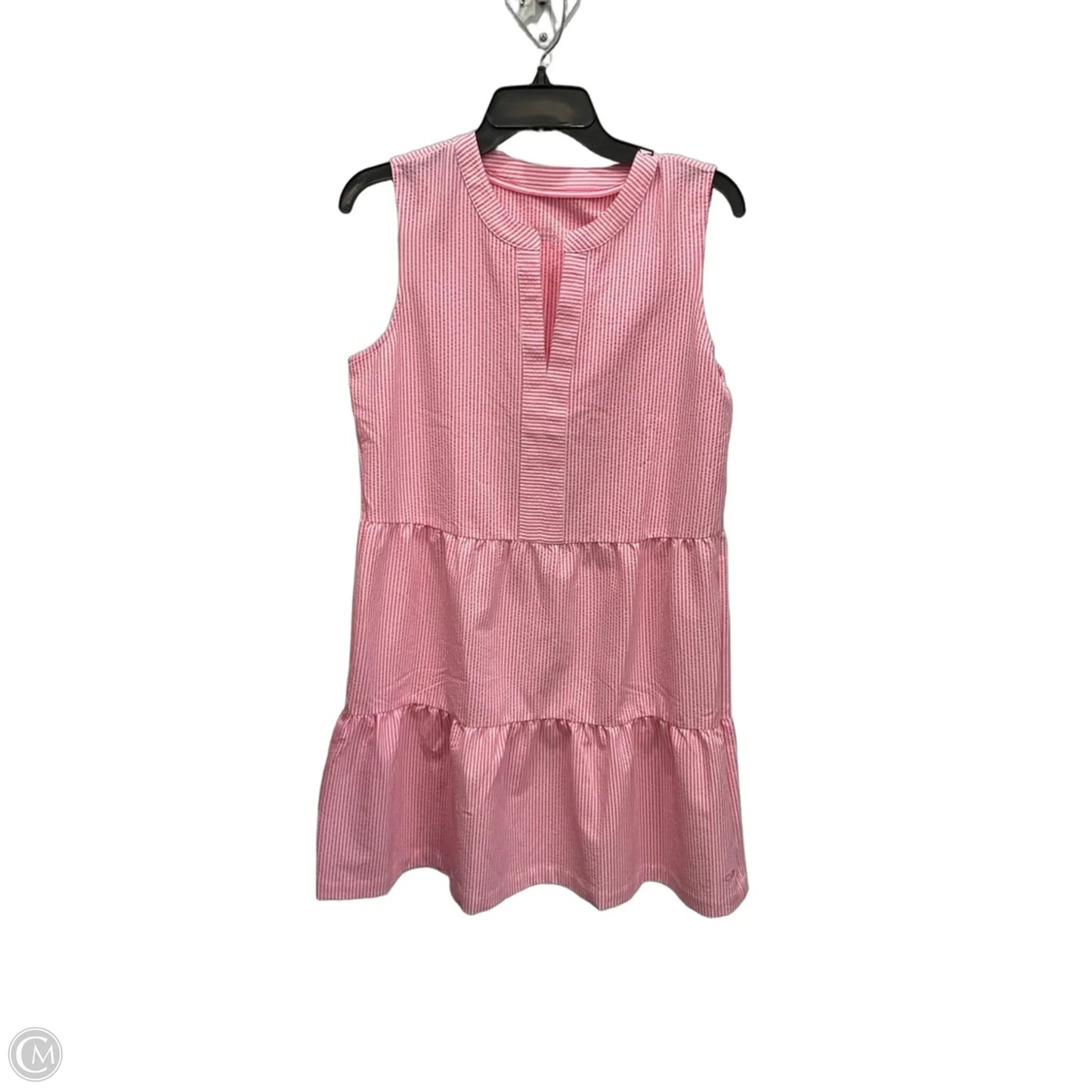 Dress Casual Short By Vineyard Vines In Pink & White, Size: S