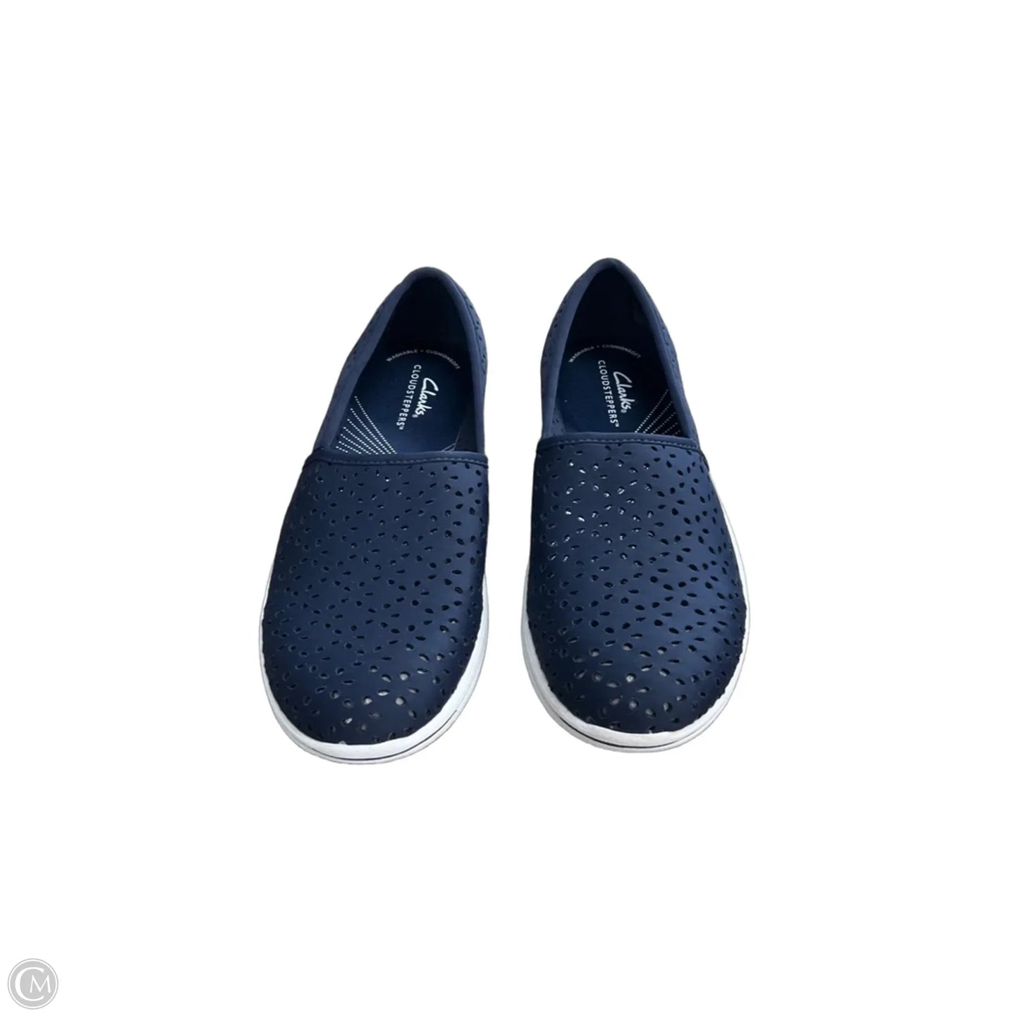 Shoes Flats By Clarks In Blue & White, Size: 7.5