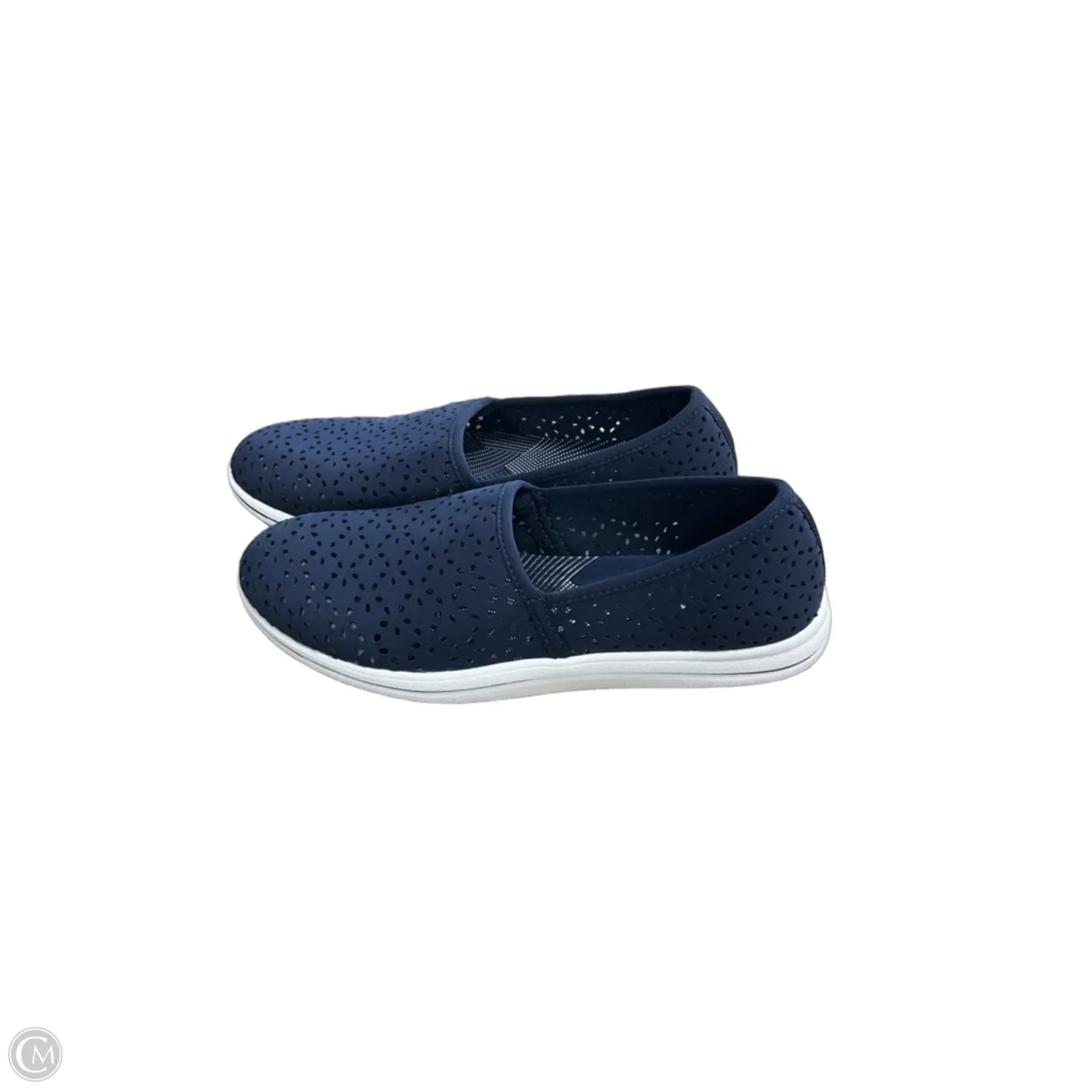 Shoes Flats By Clarks In Blue & White, Size: 7.5