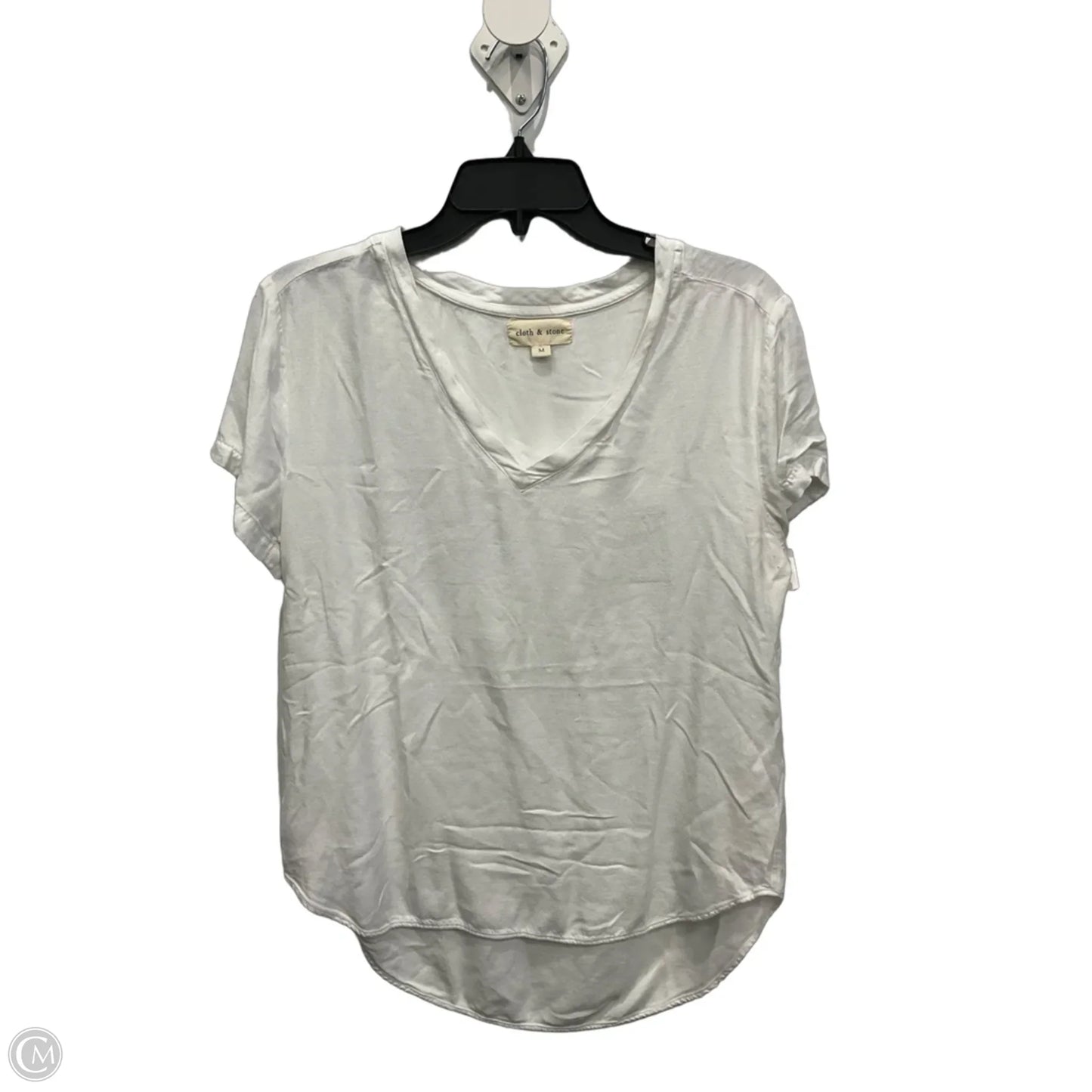 Top Short Sleeve Basic By Cloth & Stone In White, Size: M