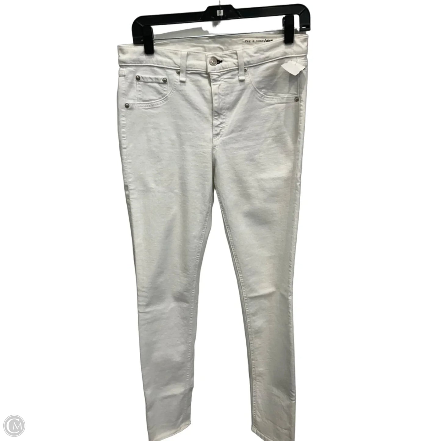 Jeans Skinny By Rag And Bone In White Denim, Size: 8