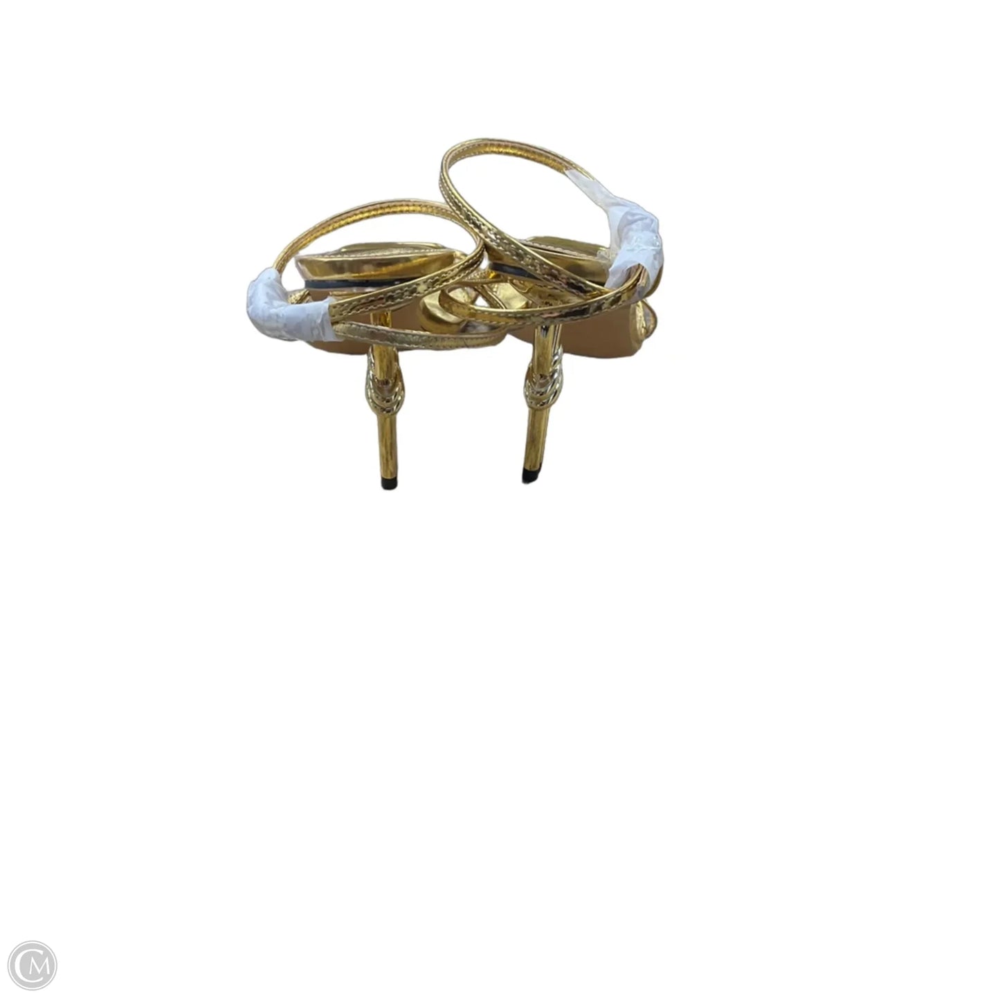 Sandals Heels Stiletto By Fashion Nova In Gold, Size: 10