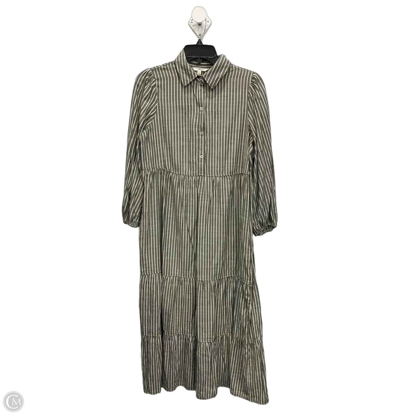 Dress Casual Maxi By Max Studio In Green & White, Size: S