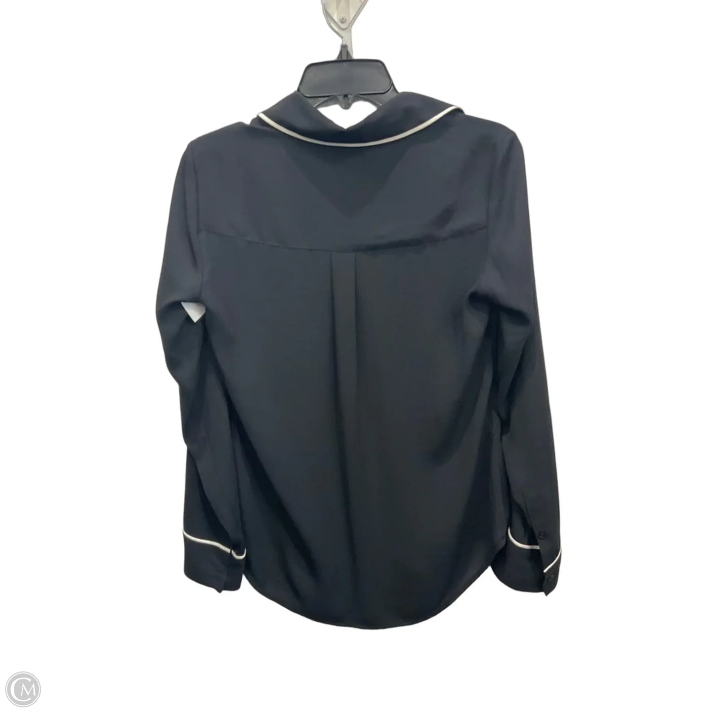 Blouse Long Sleeve By Express In Black & White, Size: S