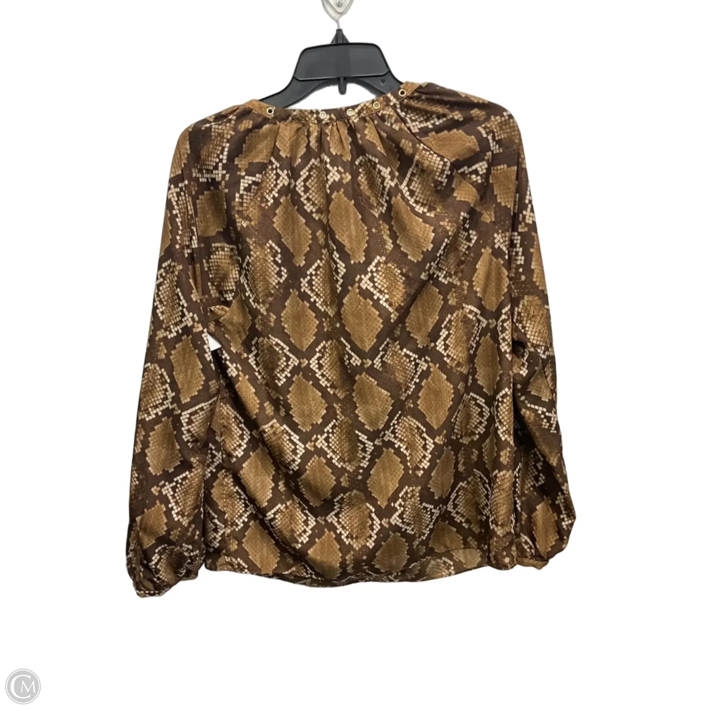Top Long Sleeve By Michael By Michael Kors In Snakeskin Print, Size: S
