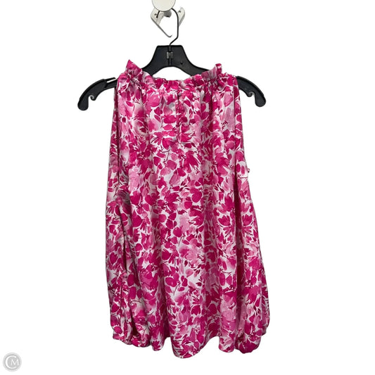Top Long Sleeve By Vince Camuto In Pink & White, Size: S
