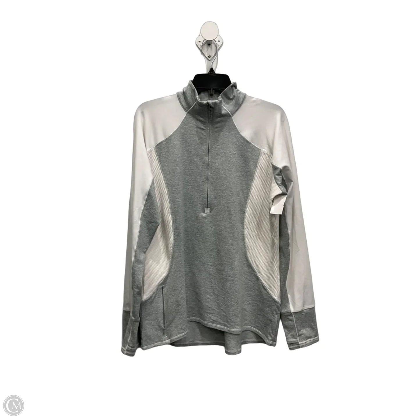 Athletic Sweatshirt Collar By Athleta In Grey & White, Size: Xl