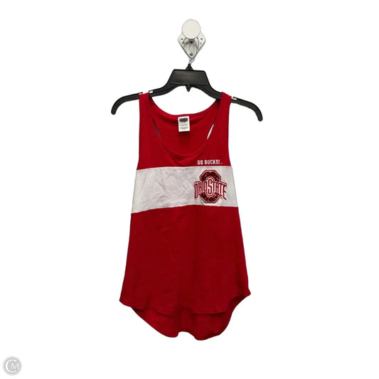 Athletic Tank Top By Pink In Red & White, Size: L