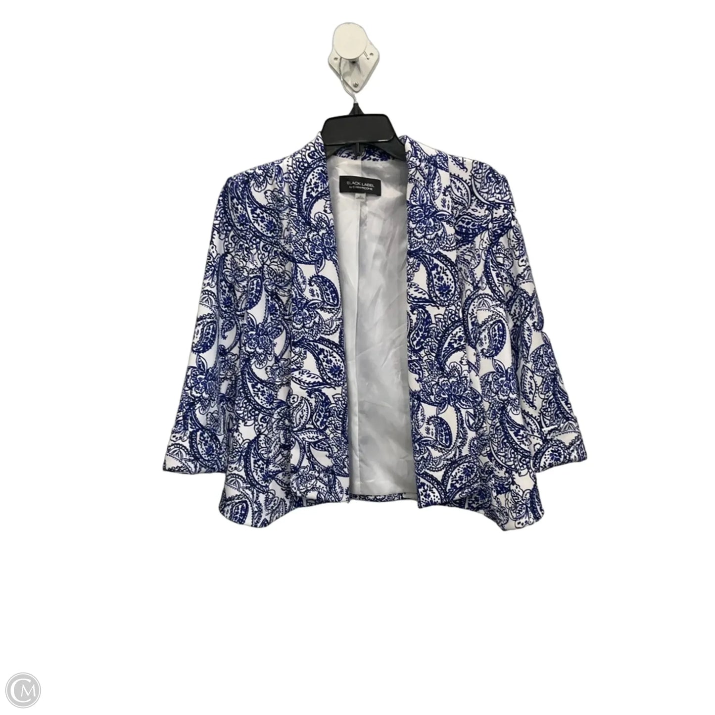 Blazer By Black Label In Blue & White, Size: M