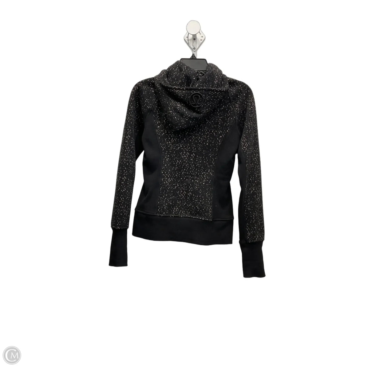 Athletic Jacket By Lululemon In Black & Cream, Size: 4