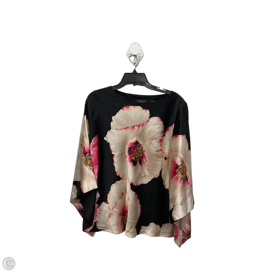 Top Long Sleeve By Dana Buchman In Floral Print, Size: M