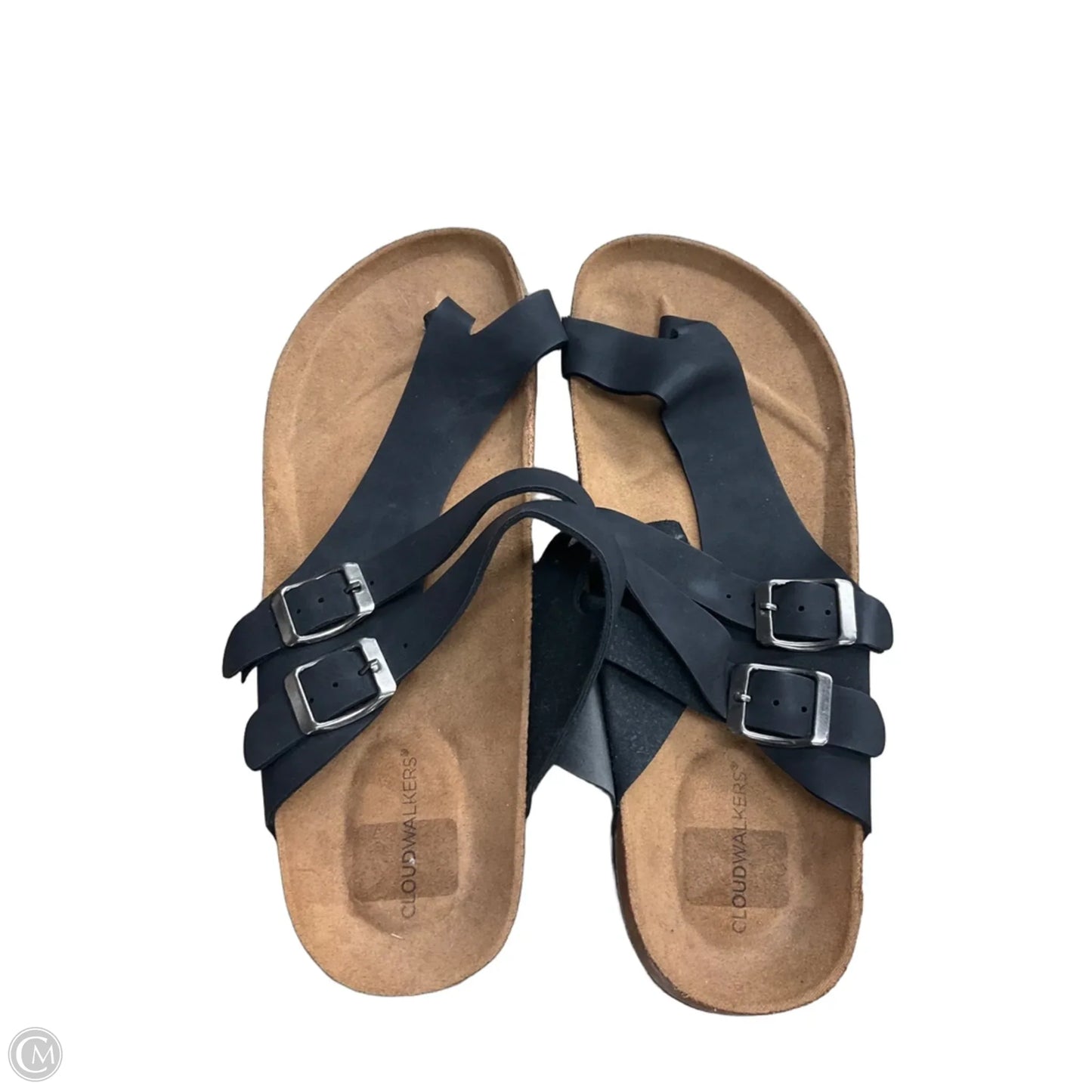 Sandals Flats By Cloudwalkers In Black & Brown, Size: 11