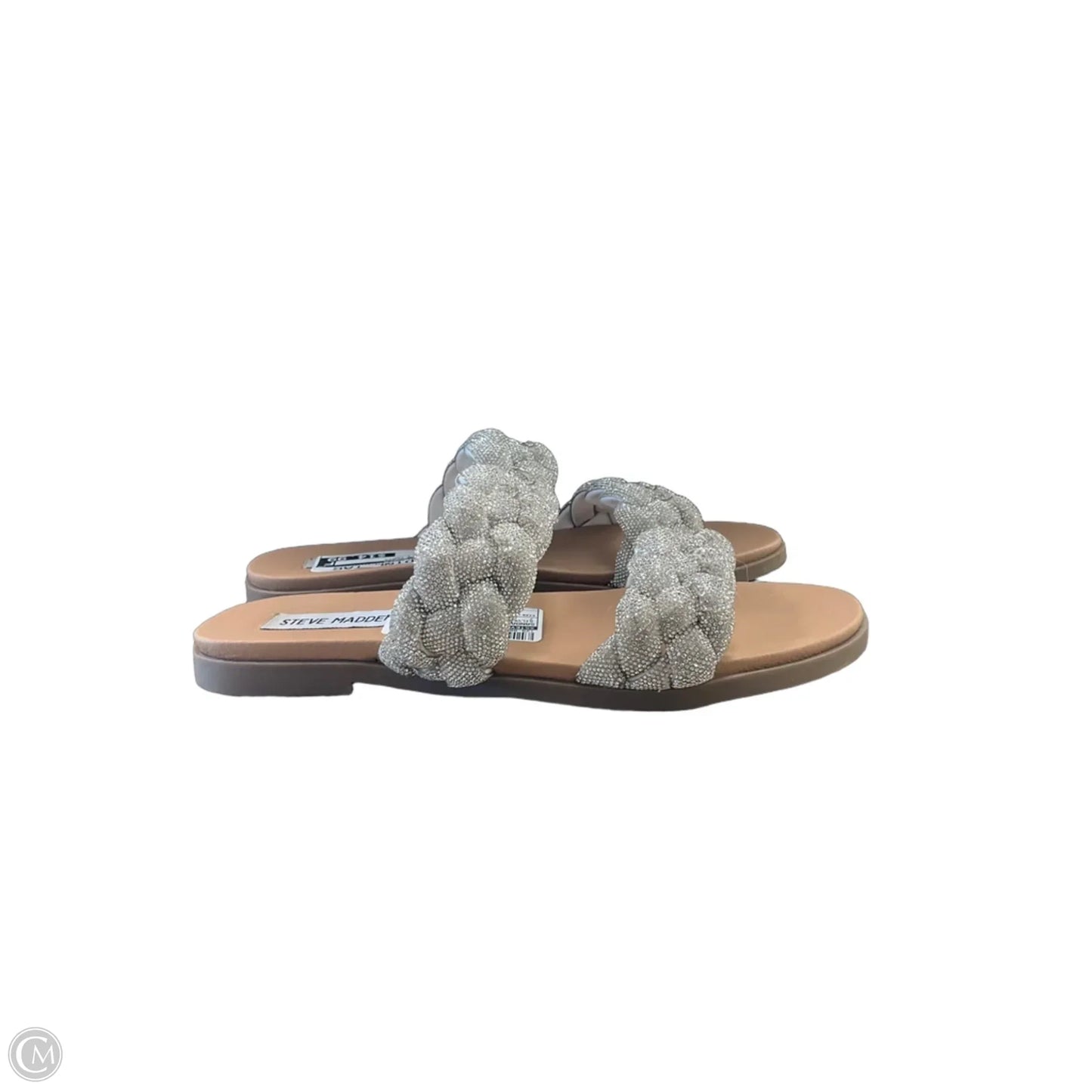 Sandals Flats By Steve Madden In Silver & Tan, Size: 7