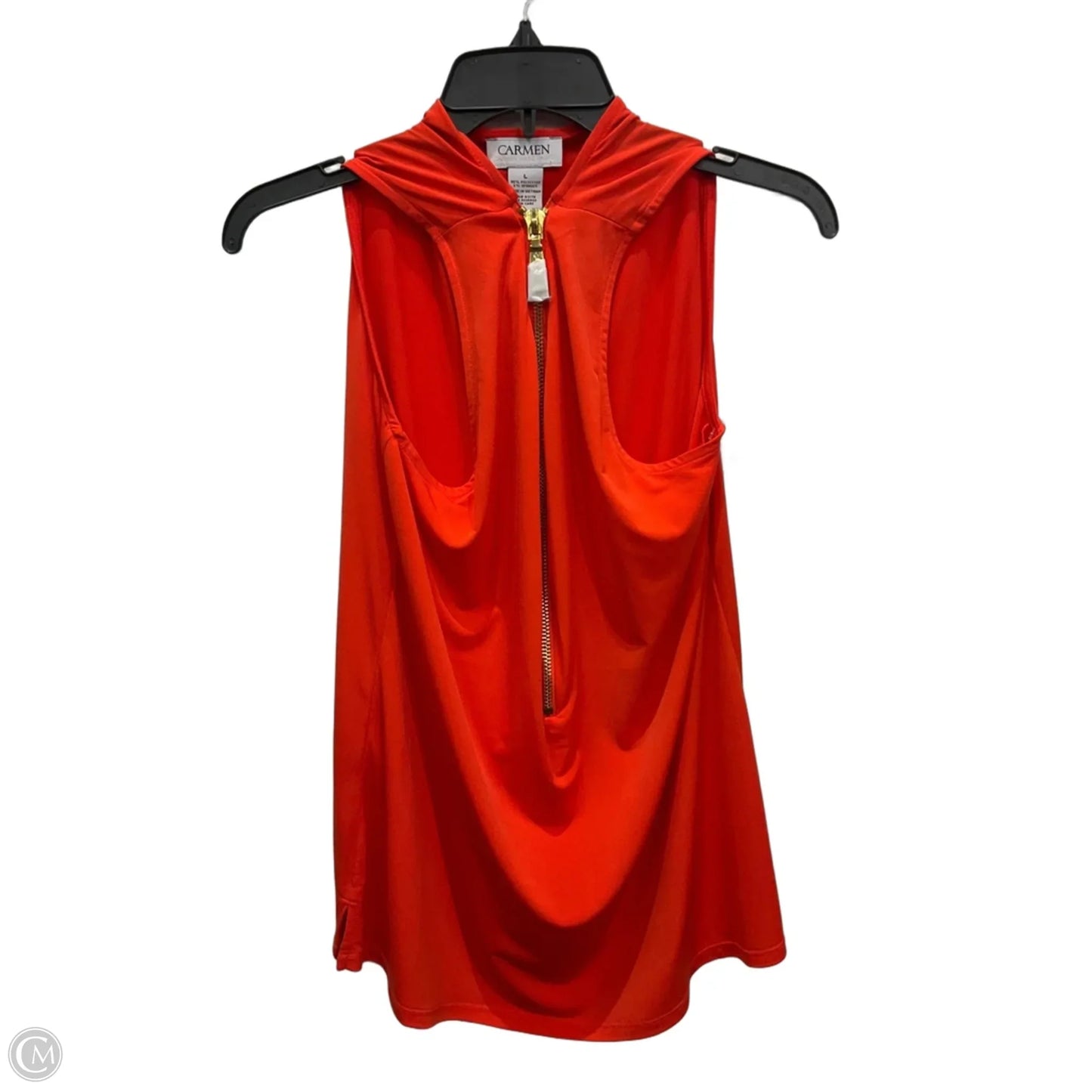 Top Sleeveless By Carmen By Carmen Marc Valvo In Orange, Size: L