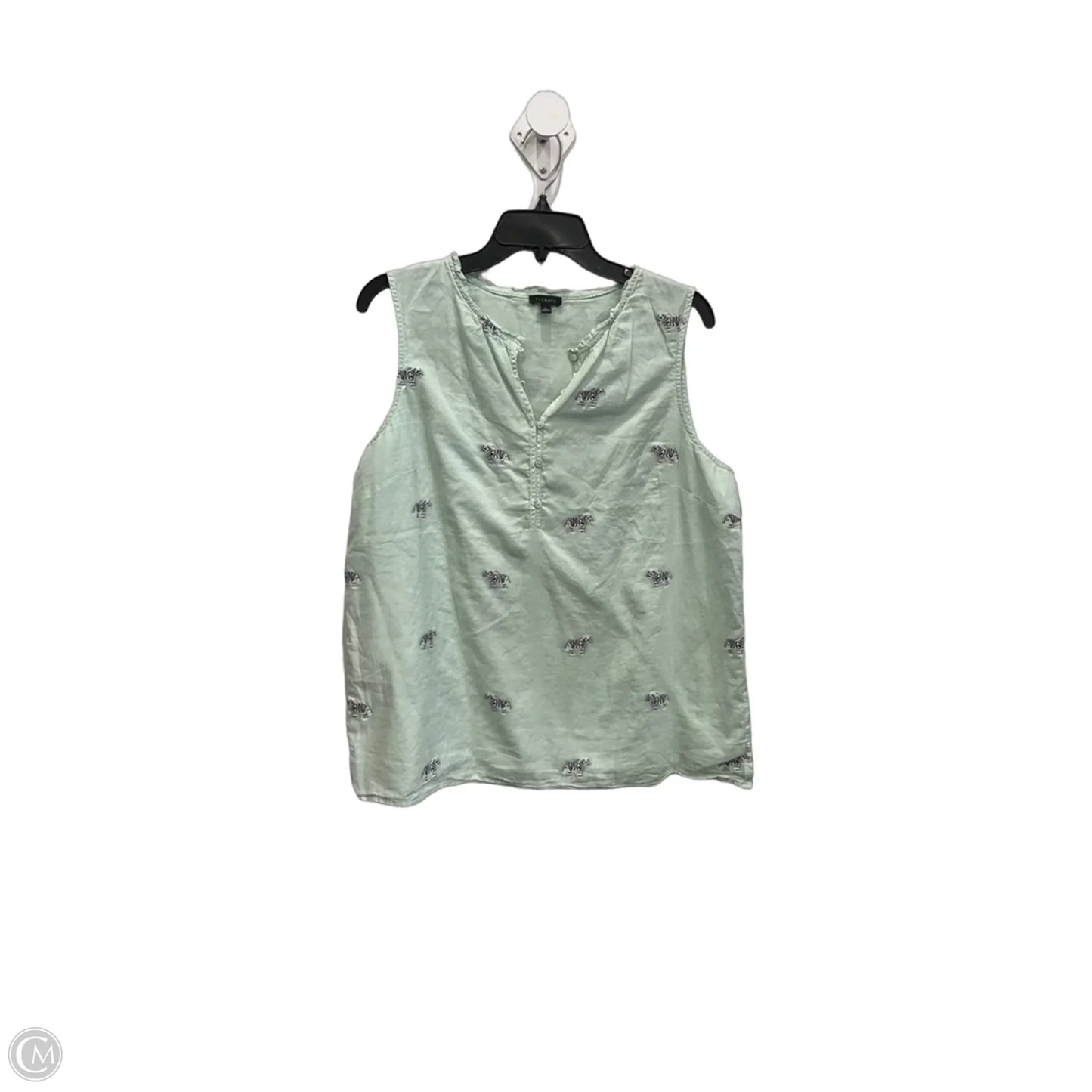 Top Sleeveless By Talbots In Green, Size: L