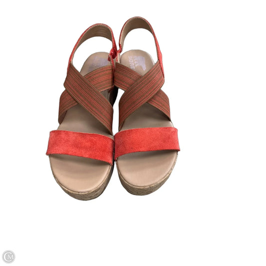 Sandals Heels Wedge By Sorel In Orange & Tan, Size: 10