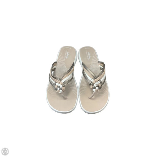 Sandals Flip Flops By Clarks In Beige, Size: 10